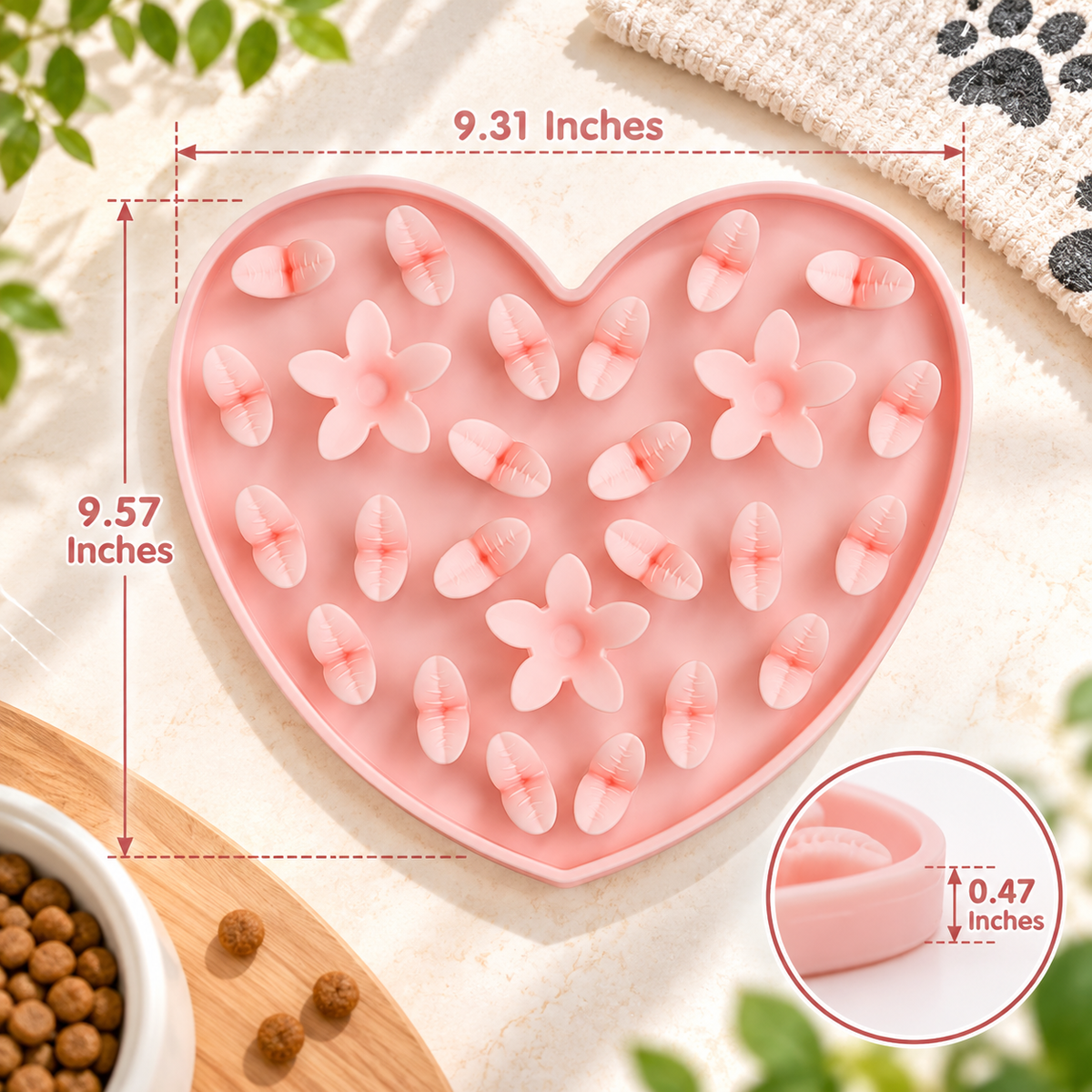 Blush Heart Lick Mat